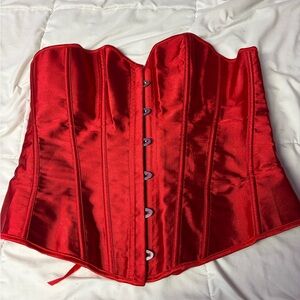 Red Satin Corset Top